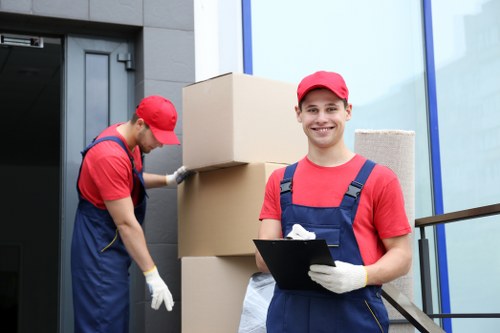 Local removal team loading boxes for a Hampstead relocation