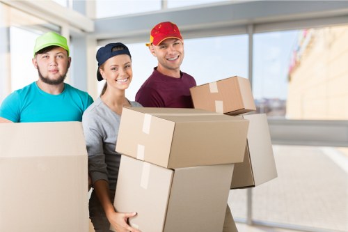 Commercial moving team planning an office relocation in Hampstead