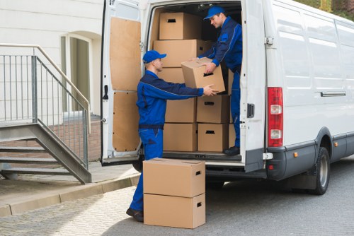 Removal team assessing safety during a moving job