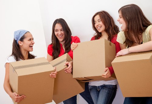 Boxes and furniture being carefully loaded during a Hampstead home move