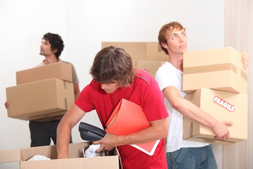 Packed household items ready for a Hampstead home move