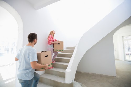 Packed household items ready for removals