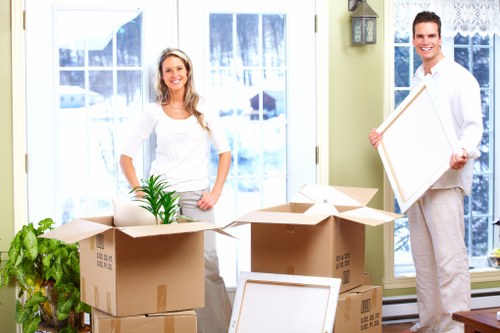 Office movers handling desks and files in Hampstead
